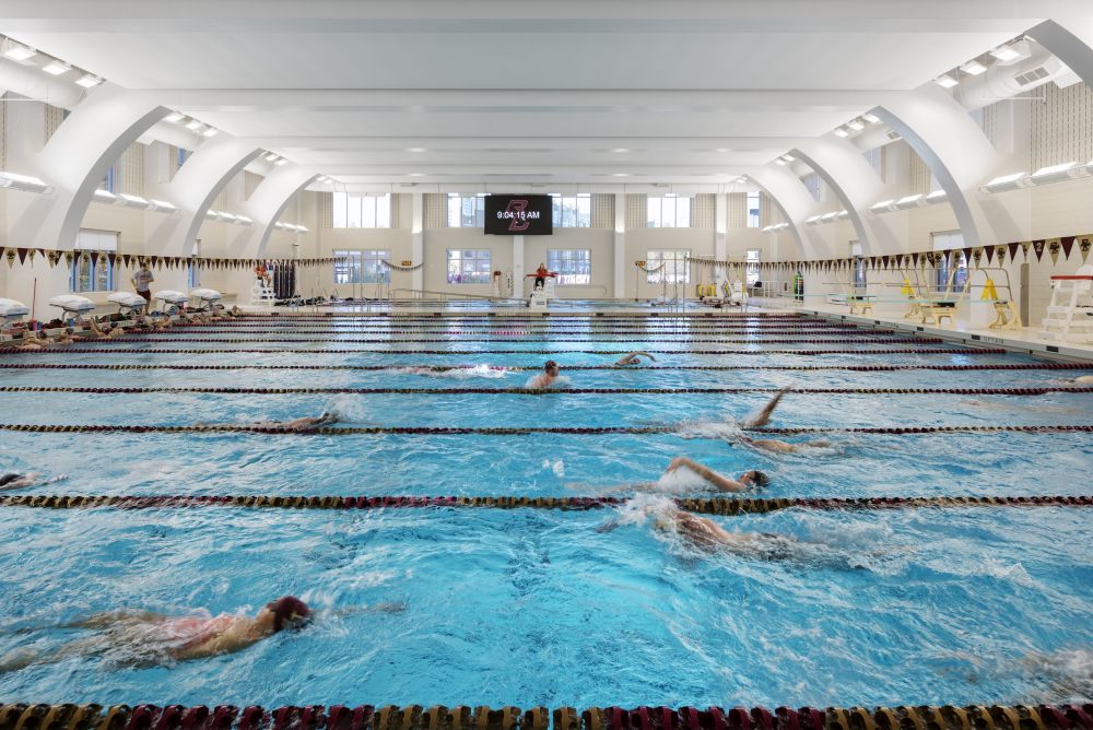 The center also offers a tennis center for recreation and intercollegiate practice along with an aquatic center that serve swimmers of all skill levels.